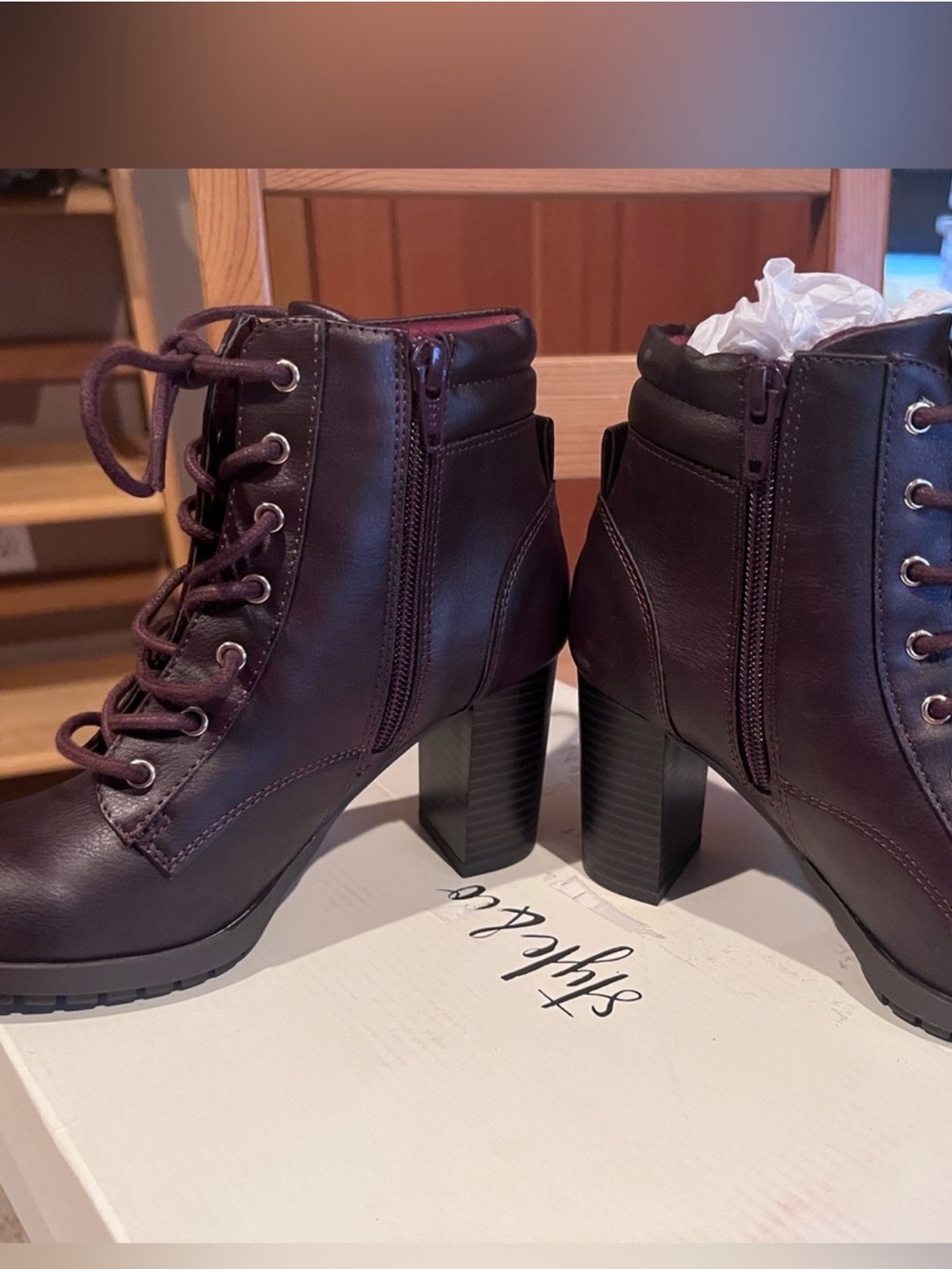 Style & Co. Women's Dark Burgundy Ankle Booties
3 1/2 Heel Size 9